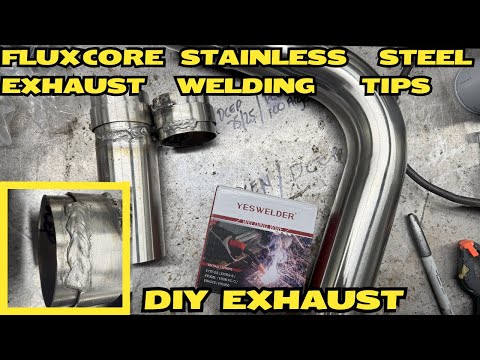 Flux Core Welding Stainless Steel Exhaust Pipe  #lfluxcorewelding #S10Life #weld