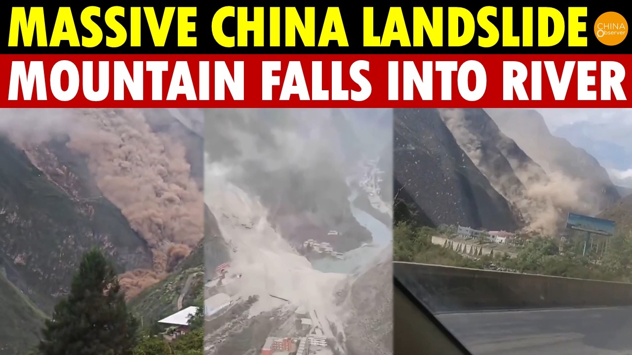 China’s Mountain Disaster: Entire Slope Plunges Into River, Homes Buried, Reservoir Threatened