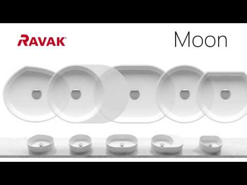 Ravak Moon - Umývadlo na dosku 2S, 560 mmx400 mm, bez prepadu, biela XJN01300003