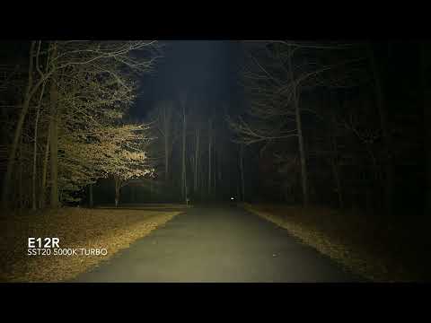 Fireflylite (fireflies) E12r flashlight led comparisons; SST20 5000k, Osram W1, Nichia 519a 5700k