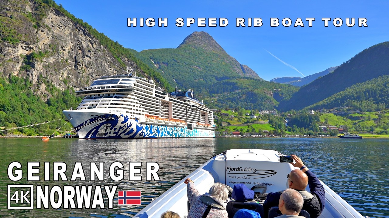 Geiranger Norway 🇳🇴 High Speed RIB boat Tours on Geirangerfjord 4K 60p 🇳🇴