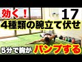 4種類の腕立て伏せで胸を追い込む!自宅で筋トレ!実況つき!!