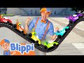 Rainbow Race Cars With Blippi Vehicles For Kids Educational Videos For Children