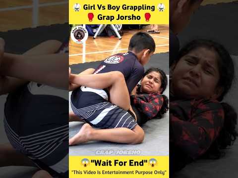 Girl vs Boy 😱🥋 / She Kept Fighting Back, But His Strong Play Took Over*🏆 #bjj #wrestling #shorts