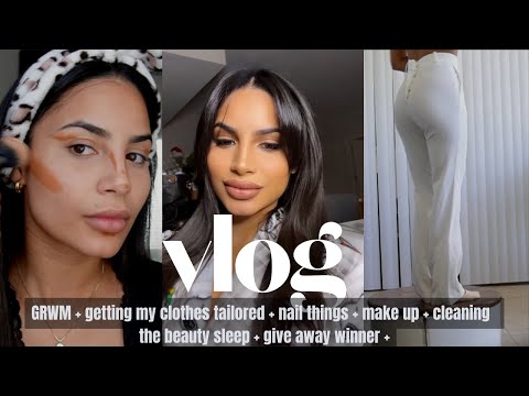 WEEKLY VLOG | GRWM + casual make up routine + getting my clothes tailored + nail desk organization
