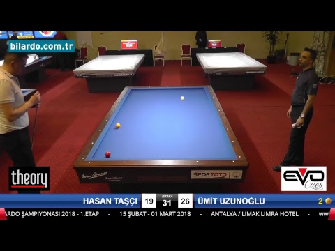 HASAN TAŞÇI & ÜMİT UZUNOĞLU Bilardo Maçı - 2018 ERKEKLER 1.ETAP-3. Ön Eleme