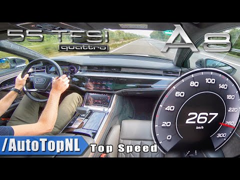 AUDI A8 55 TFSI 267km/h on AUTOBAHN (NO SPEED LIMIT) by AutoTopNL