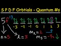 S P D F orbitals Explained - 4 Quantum Numbers, Electron Configuration, & Orbital Diagrams