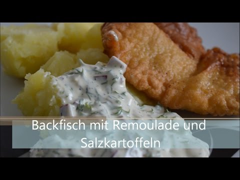 Backfisch mit Remoulade und Salzkartoffeln