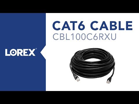 Lorex 200-Feet CAT6 Waterproof, Fire-Resistant, and UV Treated Outdoor Extension Cable (Black)