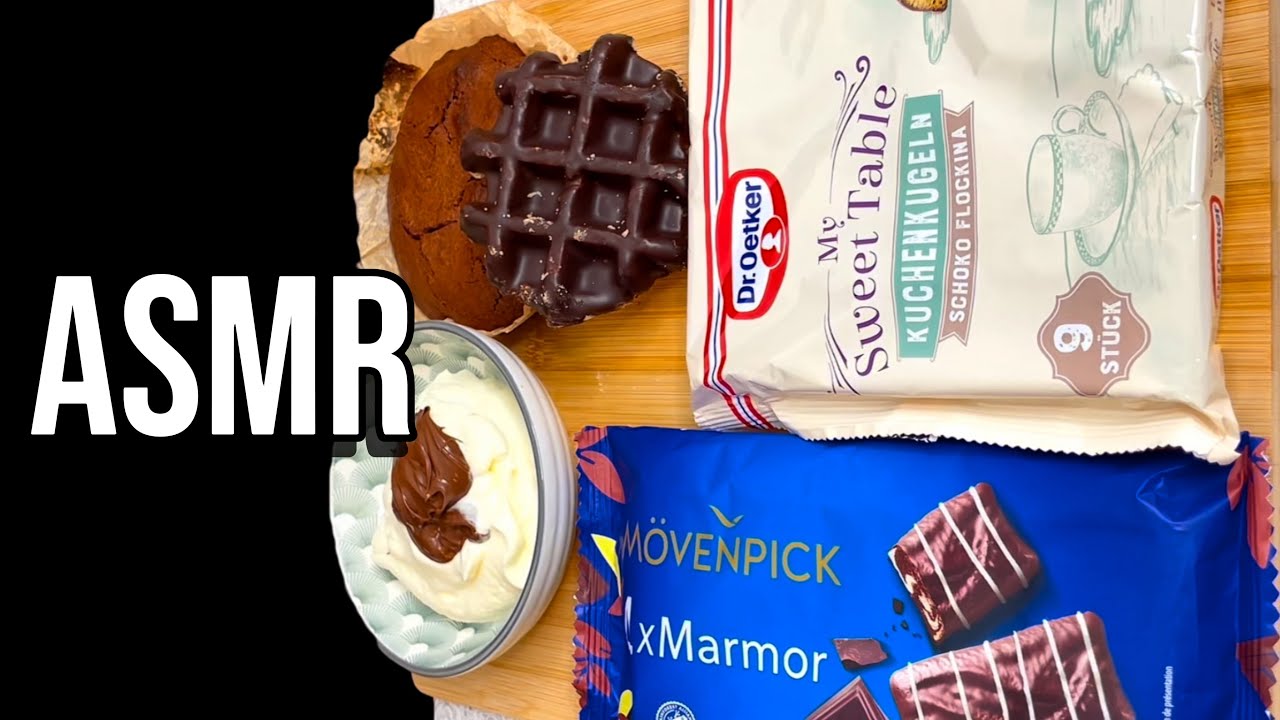 ASMR MUKBANG | CHOCOLATE WAFFLE AND MINI CAKES #asmr