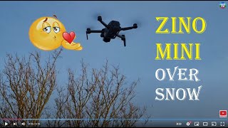 Hubsan Zino Mini Pro Extreme Cold Weather Flight over Snow Falls, 4k Ultra HDR UHD Camera