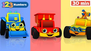 123 RACE! | Learn numbers for kids | Numbers Song | Counting 1 to 10 | Vehicles & Games for Kids