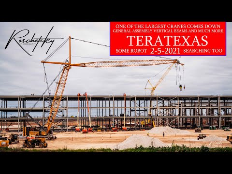 Tesla Giga Texas TeraTexas Updates - Largest Crane Comes Down and More Milestone towards Cybertruck
