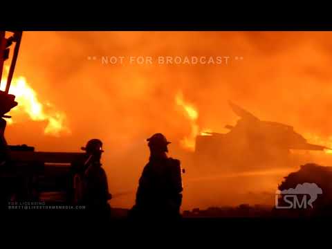 04-04-2022 Alvarado, TX - VFD Fire Fighters fight 4 alarm fire started by lightning during tornado w