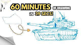 How to Sketch a Battle Tank in Krita (Full Process)