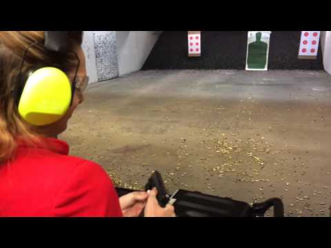 Chic shoots Glock 17 Gen 4 W/ Viridian Green laser C5L