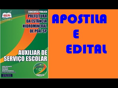 Edital e Apostila Concurso Prefeitura da Estância Hidromineral de Poá 2015