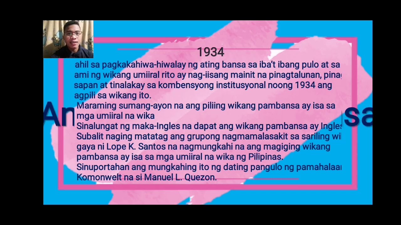 Ang Wikang Pambansa / Wikang Opisyal at Wikang Panturo