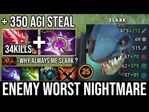 This Slark is Everyone's worst nightmare + 350 Agi Non Stop Hunting Food Without Shadow Blade DotA 2