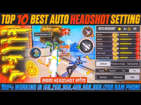 Free Fire Max Auto Headshot Trick 2025 Sensitivity Setting | 2gb, 4gb, 6gb Ram Headshot Sensitivity