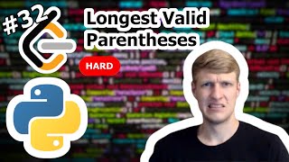 YouTube video 'Longest Valid Parentheses Python Solution - LeetCode #32'