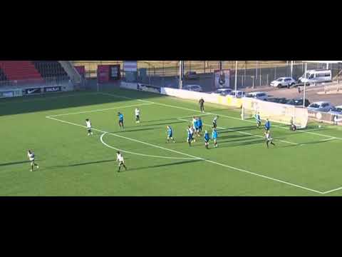 Soccer player Oskar Kvarnback goal on freekick with his team IF Brommapojkarna