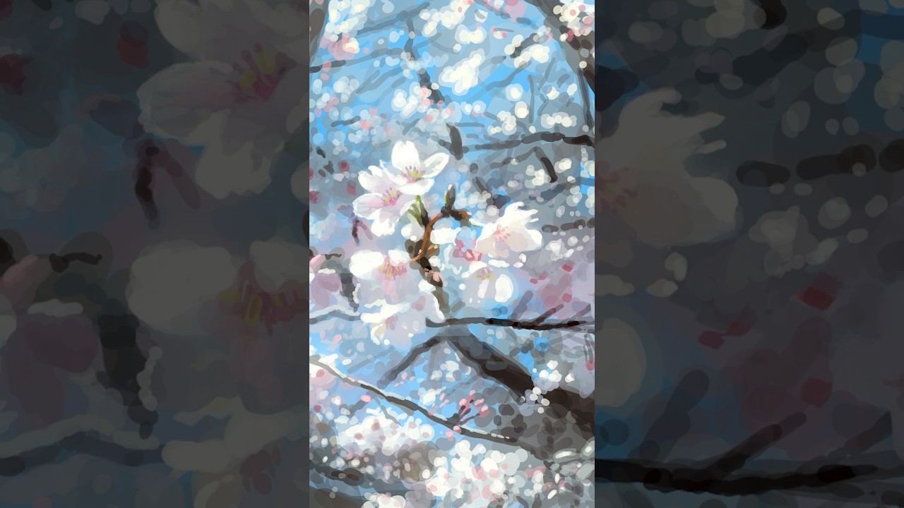 45分で写真模写「桜」 #shorts