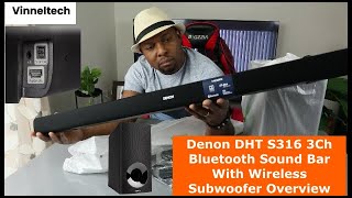 Denon DHT S316 3Ch Bluetooth Sound Bar With Wireless Subwoofer Overview