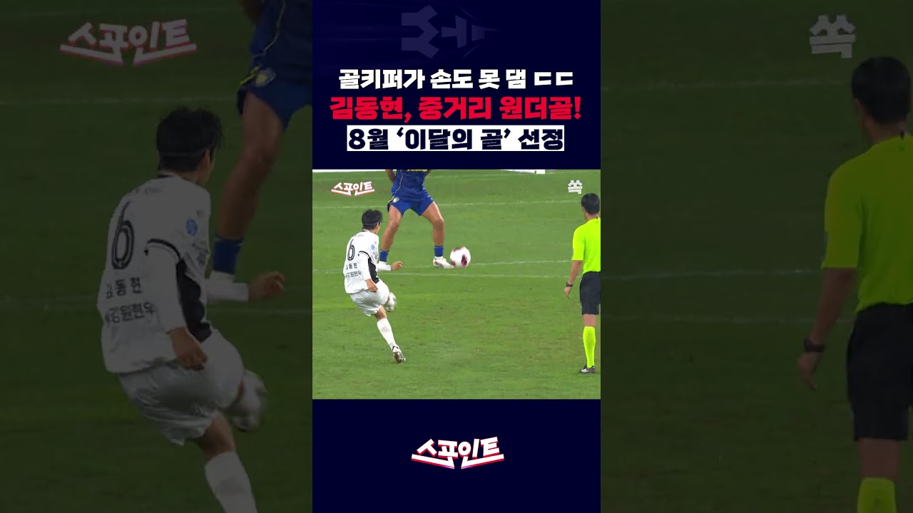 [스포인트] "골키퍼가 손도 못 댐 ㄷㄷ" 강원 김동현의 중거리 원더골 ⚽️???? / YTN쏙