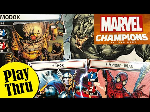 THOR and SPIDER-MAN vs Expert RHINO and MODOK - MARVEL CHAMPIONS Play Through