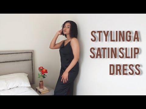 Styling a satin slip dress