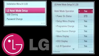 LG TV codes : Hotel mode , Installation Menu , USB cloning , Password change