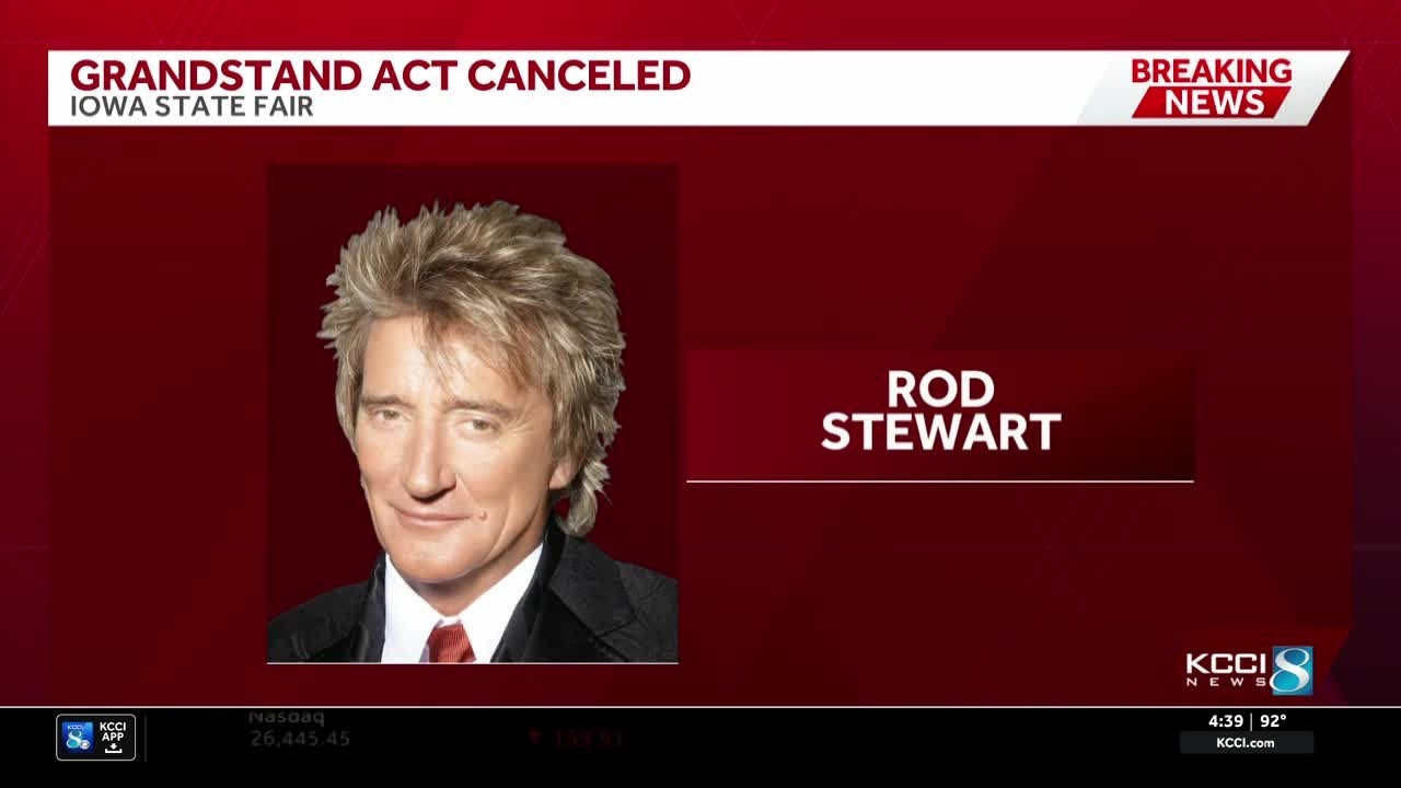 Rod Stewart cancels Iowa State Fair concert due to medical issues - YouTube