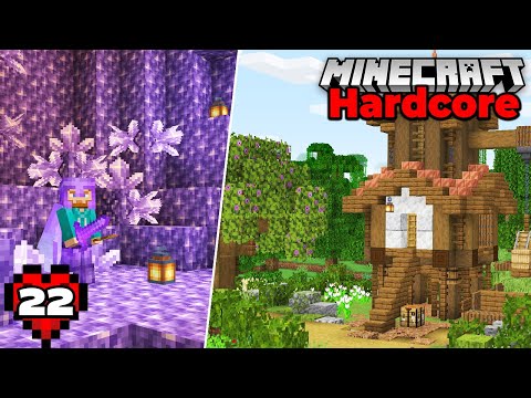 Minecraft 1.17 Hardcore Let's Play : Finding my First Geode and Building with Copper!