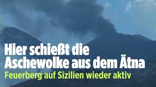 Ätna spuckt Lava und Asche: Vulkan-Ausbruch legt Flugverkehr in Catania teilweise lahm