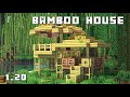 【Minecraft 1.20】 How To Build a Simple Survival House (bamboo house)｜竹子茅草屋｜竹子建築