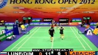 2012 Hong Kong Open R1 XD Sergey Lunev / Evgenia Dimova (RUS) VS Ronan Labar / Laura Choinet (FRA)