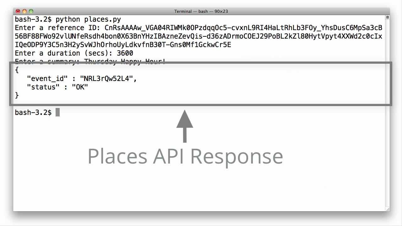 Google Places API: Events