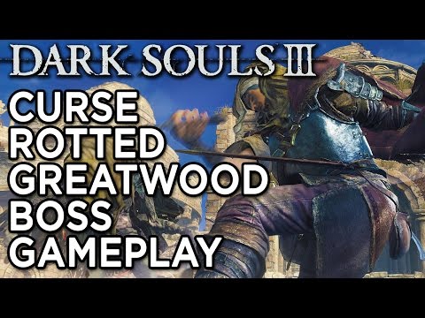 Showdown Between Warrior and Curse-Rotted Greatwood Boss - Dark Souls III Gameplay