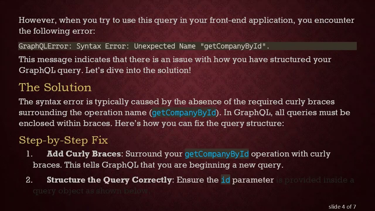 Understanding GraphQL Errors in React: A Guide to getCompanyById Fixes