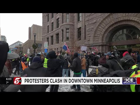 Tensions rise in Minneapolis as right-wing influencer faces counter-protest