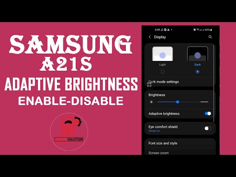 How to On Off adaptive brightness setting on Samsung A21s | Adaptive brightness Enable-Disable
