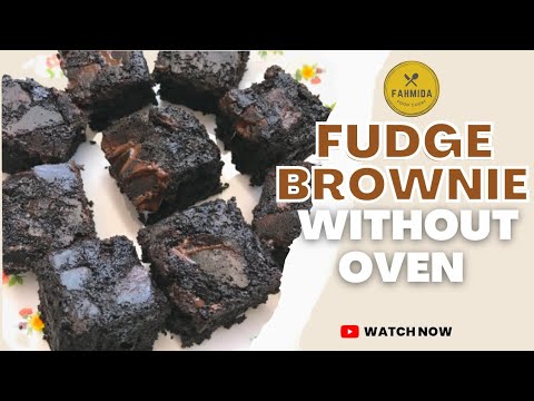 No Oven Dark Fudgy Brownie in no time! Quick Dark Chocolate Brownies | Fudgy Brownies without oven