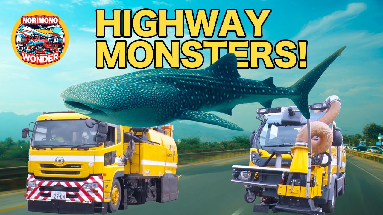 😈Meet Japan's Highway MONSTERS! (Giant Sweepers & Water Trucks)