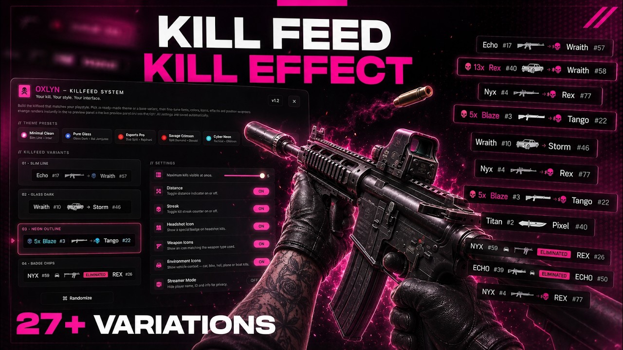 Oxlyn | Advanced Kill Feed & Effects +32 Variants