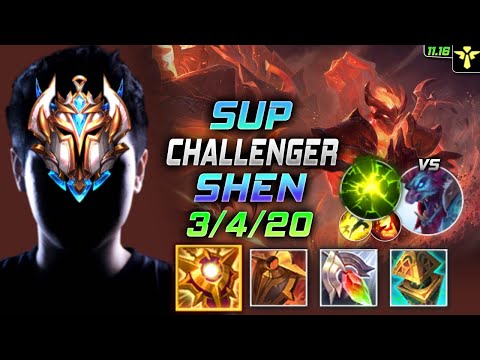 Challenger Shen Support vs Trundle - 챌린저 서폿 쉔 템트리 룬 솔라리 여진 シェン Шен 暮光之眼 慎 - LOL KR 11.16