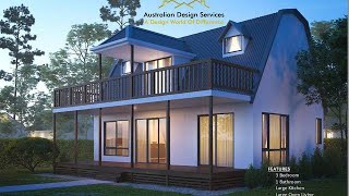 3 Bedroom + Barn Style House Plan:168 Gambrel | Concept Plans