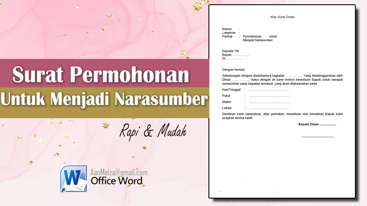 Surat Permohonan Untuk Menjadi Narasumber