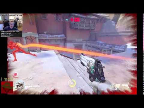 Overwatch - McCree falling 180 headshot on Tracer